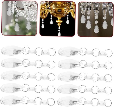 UKCOCO 16pcs Crystal Pendant Elegant Hanging Ornaments for Ceiling Light Decor High Grade Crystals for Chandelier Beautiful Indoor Home Accent for Friends and Family in Saudi Arabia