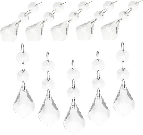 Tofficu 10Pcs Transparent Crystal Pendants for Chandelier Decoration Prisms for Wedding and Home Decor Durable Hanging Ornaments for Various Uses in Saudi Arabia