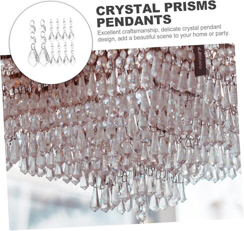 Tofficu 10Pcs Transparent Crystal Pendants for Chandelier Decoration Prisms for Wedding and Home Decor Durable Hanging Ornaments for Various Uses in Saudi Arabia