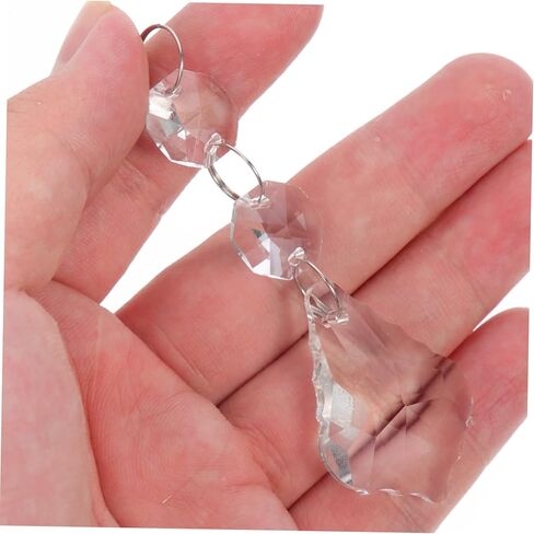 Tofficu 10Pcs Transparent Crystal Pendants for Chandelier Decoration Prisms for Wedding and Home Decor Durable Hanging Ornaments for Various Uses in Saudi Arabia