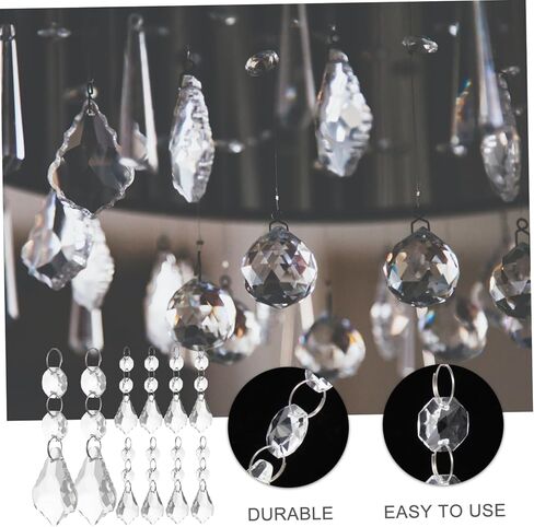 Tofficu 10Pcs Transparent Crystal Pendants for Chandelier Decoration Prisms for Wedding and Home Decor Durable Hanging Ornaments for Various Uses in Saudi Arabia