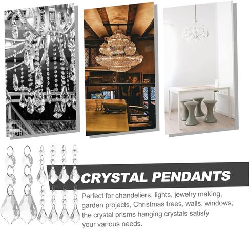 Operitacx 10Pcs Crystal Chandelier Pendants Sparkling Transparent Prisms for Hanging Decorations Elegant Light Accessories for Home and in Saudi Arabia