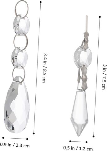 Kisangel 48 Pcs Crystal Hanging Pendant Accessories for Chandeliers Wedding Decor Lamp Replacement Parts Chandelier Crystals Easy to Install in Saudi Arabia