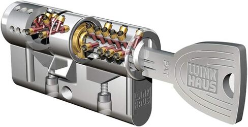Winkhaus keyTec X-tra أسطوانة مزدوجة 45-30 مم أسطوانة قفل أسطوانة جانبية مع وظيفة الطوارئ والخطر، حماية الحفر، حماية السحب، حماية براءات الاختراع تتضمن 5 مفاتيح و in Saudi Arabia