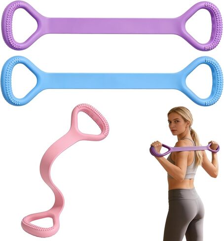 Figure 8 Resistance Band, 3pc Arm Back Shoulder Exercise Bands, Elastic Rope Stretch Fitness Band for Chest Expander, Yoga, Gym Fitness Pulling Rope in Saudi Arabia