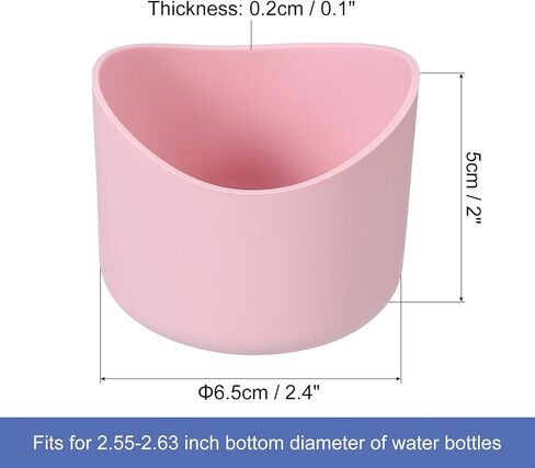 2pcs 6.5cm Protective Silicone Boot Sleeve for 12-24 oz, Water Bottle Bottom Silicone Anti-Slip Sleeve Cover, Irregular Shape Cup Accessories, Pink in Saudi Arabia