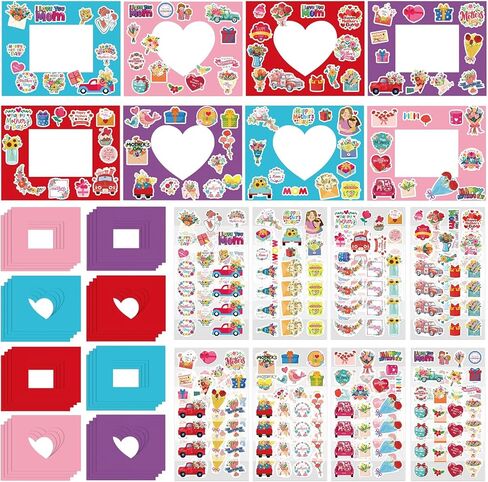 مجموعة أدوات إطار صور عيد الميلاد من JULBEAR 32 قطعة، حرفة إطار عيد الميلاد الورقية DIY مع ملصقات زخرفة الصور حرفية لتزيين شجرة عيد الميلاد وحفلات العطلات والأنشطة الفنية للفصل الدراسي in Saudi Arabia