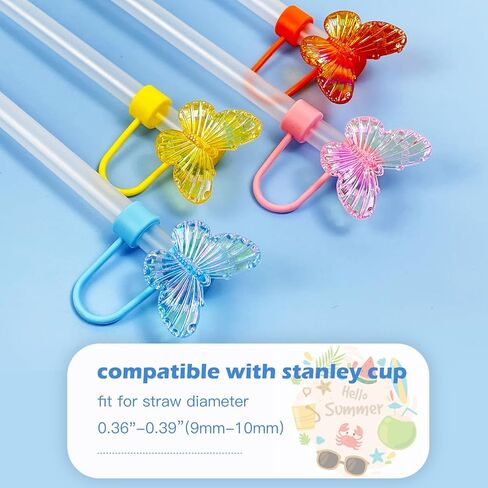 Butterfly Straw Topper Stanley Straw Cover Cap Silicone Straw Cover Butterfly Straw Protector Cover for Stanley 40 30oz Bottle Stanley Cup Bling Accessories in Saudi Arabia