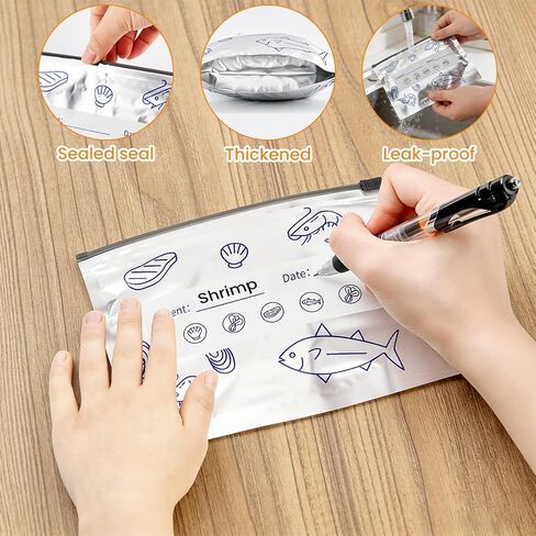 30PCS Reusable Aluminum Foil Storage Bags (3 Sizes), Stand-Up Zip Seal Food Storage Pouches with Label Area, Reusable Freezer Bags for Meat Snacks & Pantry Items | Reusable foil bags, 30-pack, 3 sizes, Stand-up bottom, Write-on label area, Resealable zip  in Kuwait