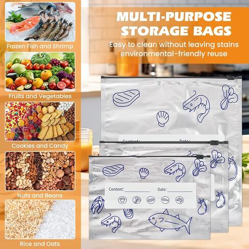 30PCS Reusable Aluminum Foil Storage Bags (3 Sizes), Stand-Up Zip Seal Food Storage Pouches with Label Area, Reusable Freezer Bags for Meat Snacks & Pantry Items | Reusable foil bags, 30-pack, 3 sizes, Stand-up bottom, Write-on label area, Resealable zip  in Kuwait