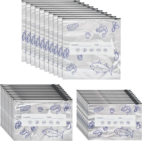 30PCS Reusable Aluminum Foil Storage Bags (3 Sizes), Stand-Up Zip Seal Food Storage Pouches with Label Area, Reusable Freezer Bags for Meat Snacks & Pantry Items | Reusable foil bags, 30-pack, 3 sizes, Stand-up bottom, Write-on label area, Resealable zip  in Kuwait