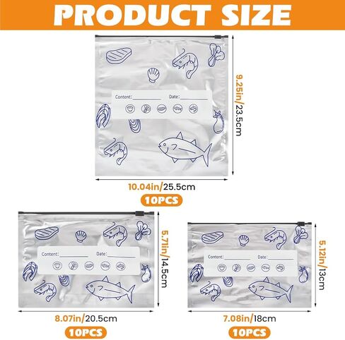 30PCS Reusable Aluminum Foil Storage Bags (3 Sizes), Stand-Up Zip Seal Food Storage Pouches with Label Area, Reusable Freezer Bags for Meat Snacks & Pantry Items | Reusable foil bags, 30-pack, 3 sizes, Stand-up bottom, Write-on label area, Resealable zip  in Kuwait
