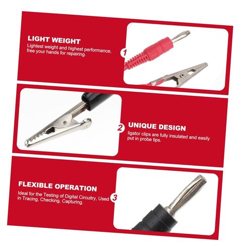 Cabilock Alligator Clip Test Leads for Multimeters Insulated Electrical Testing Wires and Flexible for Digital Circuitry Tracing and Checking Compatible with Power Supplies in Saudi Arabia