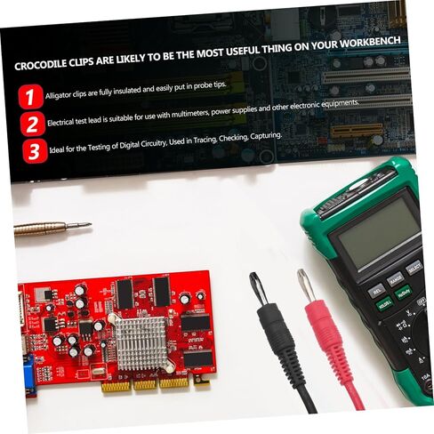 Cabilock Alligator Clip Test Leads for Multimeters Insulated Electrical Testing Wires and Flexible for Digital Circuitry Tracing and Checking Compatible with Power Supplies in Saudi Arabia