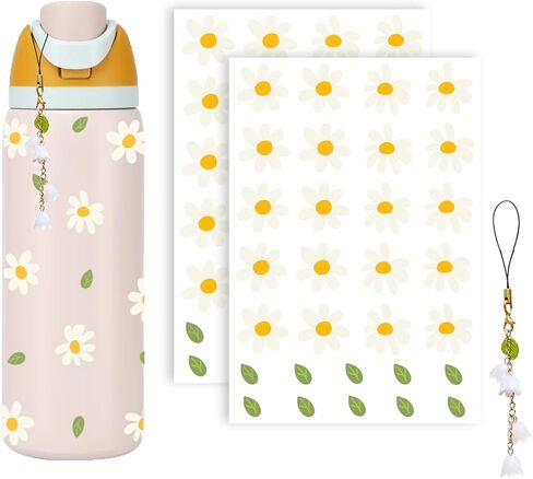 Daisy Stickers for Custom Owala, Flower Decals Transfer Stickers for Water Bottles,Daisy Bows Four Leaf Clover Charms for Owala (Daisy) in Saudi Arabia