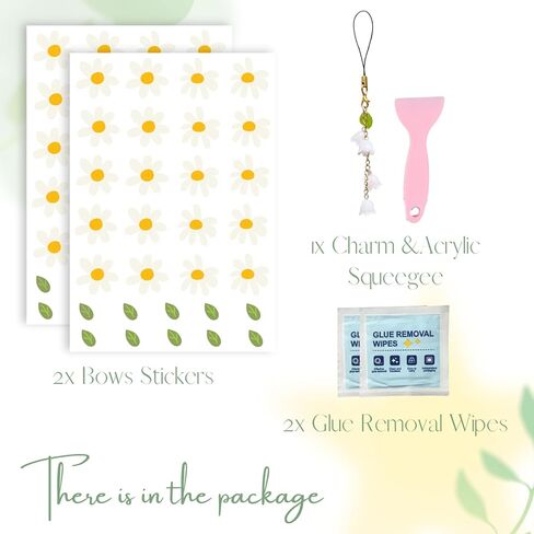 Daisy Stickers for Custom Owala, Flower Decals Transfer Stickers for Water Bottles,Daisy Bows Four Leaf Clover Charms for Owala (Daisy) in Saudi Arabia