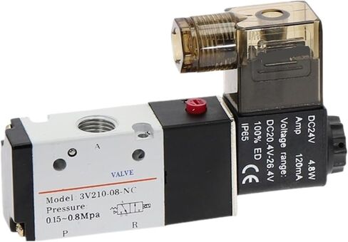 3V210-08 Pneumatic Solenoid Valve 3 Way 2 Position Air Directional Control Valve DC12V DC24V AC110V AC220V 1Pcs(AC110) in Saudi Arabia