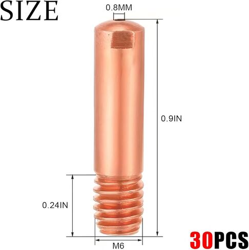 أطراف لحام Zpana Mig، 30 قطعة 11-30 0.030 بوصة طرف اتصال لحام نحاسي لـ 100 لتر ومسدس لحام MIG صغير، ملحقات استبدال شعلة اللحام، متوافقة مع Lin-coln Tw-eco in Saudi Arabia