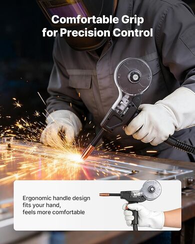 VEVOR 130Amp Spool Gun with 10FT Cable, Replacement for Lincoln Magnum 100SG K2532-1 - with 11PCS Mig Welding Contact Tips, ER4043 0.035" Aluminum Mig Welding Wire & Toolbox in Saudi Arabia