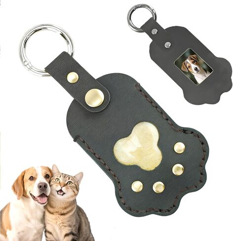 Cat and Dog Hair Storage Keychain, Leather Keychain in The Shape of Cat and Dog Paws, Used for Collecting Cat and Dog Hair, Pet Commemorative Gift for Bag Wallet Paw Pendant Keychain（Brown） in Saudi Arabia