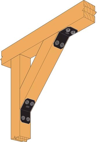 Simpson Strong-Tie APVKB45-6 Outdoor Accents Avant Collection ZMAX, Black Powder-Coated Knee Brace Connector for 6X in Saudi Arabia