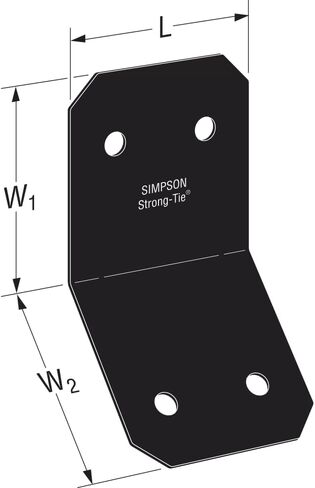 Simpson Strong-Tie APVKB45-6 Outdoor Accents Avant Collection ZMAX, Black Powder-Coated Knee Brace Connector for 6X in Saudi Arabia