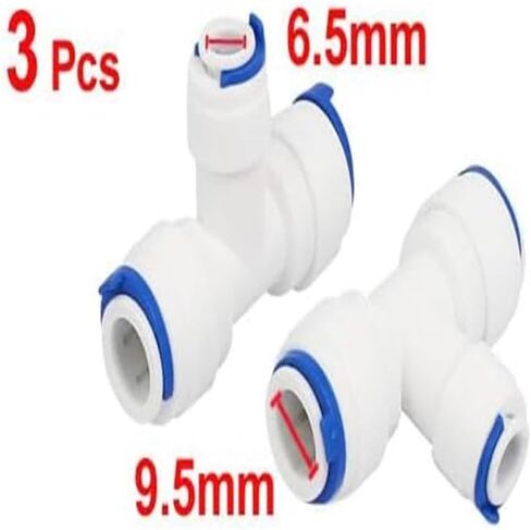 3pcs 3/8" X 3/8" X 1/4" T Shaped 3 Way Tube Quick Push In Contor in Saudi Arabia