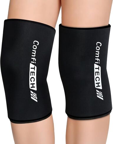 ComfiTECH 2 Pack Knee Ice Pack Wraps, Elbow Calf Brace Flexible Reusable Gel Cold Compression Sleeve for Soothing Meniscus Tear and ACL Discomfort, Muscle Relaxation, Sports Recovery, Medium in Saudi Arabia