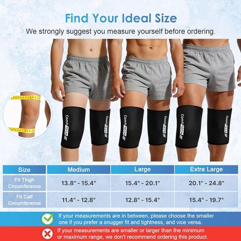 ComfiTECH 2 Pack Knee Ice Pack Wraps, Elbow Calf Brace Flexible Reusable Gel Cold Compression Sleeve for Soothing Meniscus Tear and ACL Discomfort, Muscle Relaxation, Sports Recovery, Medium in Saudi Arabia