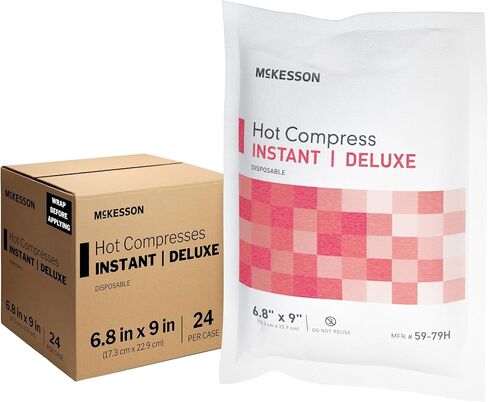 McKesson Hot Compress Instant Hot Pack [24 Pack] Disposable, Heat Packs for Pain Relief, 6.7 in x 9 in in Saudi Arabia