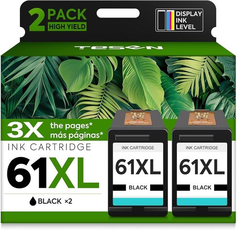 61XL Ink Cartridges Replacement for HP 61 XL Color Ink Cartridge HP61 61XL Works with HP Envy 5530 4500 4502 5535 Deskjet 2540 2541 3050 3510 1510 OfficeJet 4630 4632 Printer (Tri-Color, 2-Pack) in Saudi Arabia