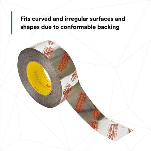 شريط 3M Venture Tape UL181B-FX من مادة البولي بروبيلين 1599B، فضي، 48 مم × 109.7 م، 3 مل (عبوة من قطعة واحدة) in Kuwait