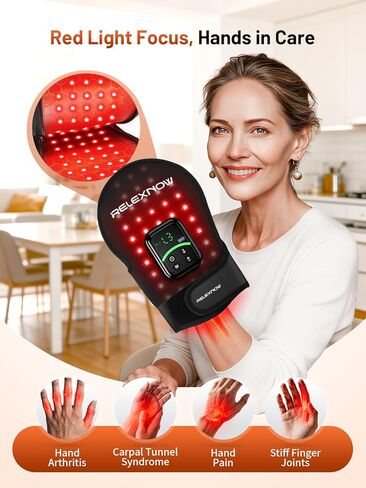 Cordless Red Light Therapy Glove for Hand, 5 Modes 5000mAh Controller Infrared Light Glove with 112 Beads, Timer & Pulse Modes, 660nm & 850nm Infrared Light Therapy Device for Hand Fingers Wrist in Kuwait