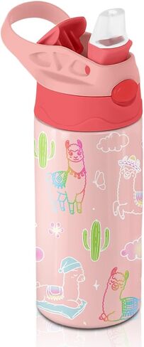 12oz Ballet Kids Water Bottle, Ballerina Water Bottle for School, Pink Kids Insulated Bottles with Straw & Handle, Leak-Proof, BPA-free, Straw Lid, Stainless Steel for Travel Gift Cup for Girls in Saudi Arabia