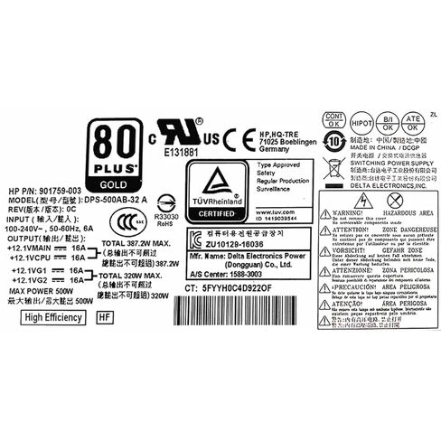 مصدر الطاقة لـ Z2 G4 800 880 G3 G4 MT 500W DPS-500AB-32 A DPS-500AB-36 A 901759-003/001 L07304-003 PA-4501-1 in Saudi Arabia