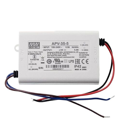 APV-35-5 5V / 5A تصميم الجهد المستمر 25W إخراج واحد LED تحويل التيار الكهربائي in Saudi Arabia