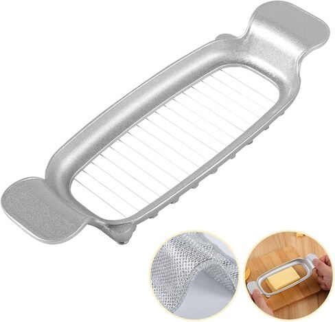 Stainless Steel Butter Slicer Cutter with Ergonomic Handle, Metal Butter Stick Slicer for Single Stick Butter, Wire Cutter for Even Slices, Also Cuts Soft Cheese and Eggs in Saudi Arabia