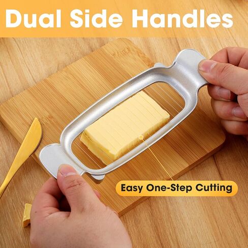 Stainless Steel Butter Slicer Cutter with Ergonomic Handle, Metal Butter Stick Slicer for Single Stick Butter, Wire Cutter for Even Slices, Also Cuts Soft Cheese and Eggs in Saudi Arabia