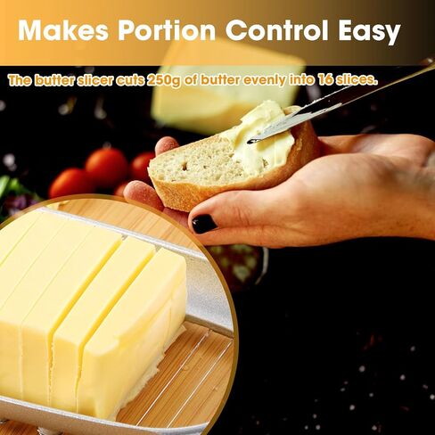 Stainless Steel Butter Slicer Cutter with Ergonomic Handle, Metal Butter Stick Slicer for Single Stick Butter, Wire Cutter for Even Slices, Also Cuts Soft Cheese and Eggs in Saudi Arabia