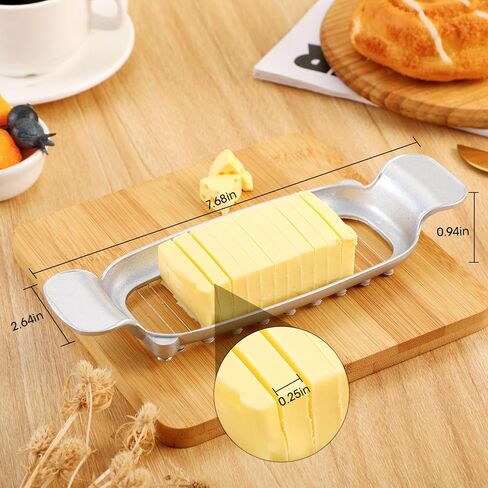 Stainless Steel Butter Slicer Cutter with Ergonomic Handle, Metal Butter Stick Slicer for Single Stick Butter, Wire Cutter for Even Slices, Also Cuts Soft Cheese and Eggs in Saudi Arabia