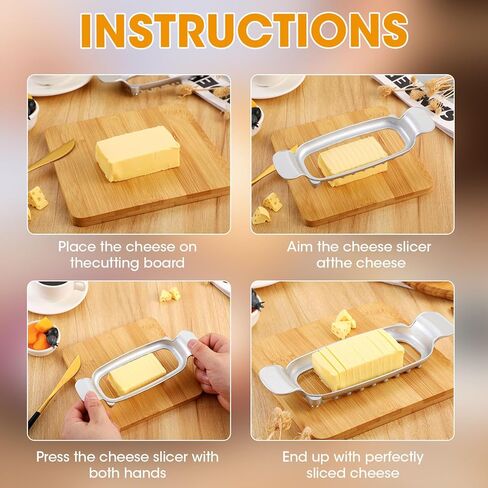 Stainless Steel Butter Slicer Cutter with Ergonomic Handle, Metal Butter Stick Slicer for Single Stick Butter, Wire Cutter for Even Slices, Also Cuts Soft Cheese and Eggs in Saudi Arabia