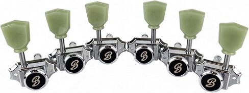 BBSTONE Korean Made Vintage Style Locking Guitar Tuners, Chrome, 3+3 Configuration, 16:1 Ratio, Tulip Keys for Les Paul Style Electric or Acoustic Guitar in Saudi Arabia