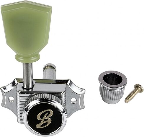 BBSTONE Korean Made Vintage Style Locking Guitar Tuners, Chrome, 3+3 Configuration, 16:1 Ratio, Tulip Keys for Les Paul Style Electric or Acoustic Guitar in Saudi Arabia