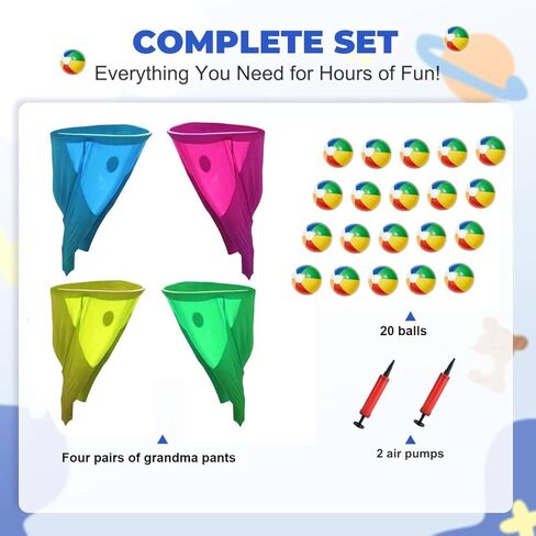 Granny Pants Yard Game, Outdoor Games for Adults, with 10 Inflatable Balls & 2 Air Pumps (Random Colors),The Ultimate Family Reunion Backyard Party Games - 4 in Saudi Arabia
