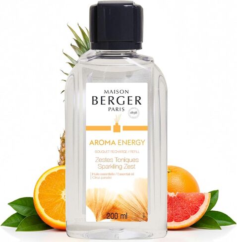 Maison Berger - Aroma Energy - Sparkling Zest - Air Freshener - Fragrance Refill for Reed Sticks and Ceramic Diffuser - 6.76 Fluid Ounces - 200 Milliliters in Saudi Arabia