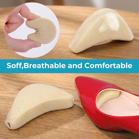 8 Pcs Shoe Fillers & Heel Pads for Loose or Too Big Shoes Comfort Insoles for Women and Men Toe Cushions & Heel Grips for Heels, Sneakers, Boots Comfort (Black+Apricot) in Kuwait