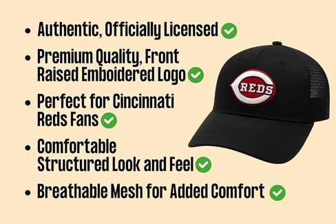 Officially Licensed Cincinnati Baseball MVP Black Mesh Trucker Hat Classic Adjustable Primary Home Team Logo Embroidered Baseball Sports Ball Cap in Saudi Arabia