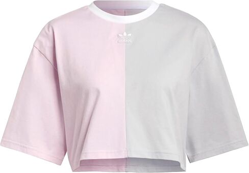 adidas Women's Cropped Short Sleeve Tee, Clear Pink in Saudi Arabia