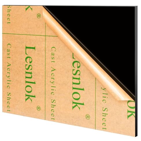 Lesnlok Black Transparent Acrylic Sheet 1/4 inch Thick 6mm 1 Pieces 8 x 12 Cast Plexiglass Sheet for Sign,Craft,Painting,Laser Cutting (1, 8 x 12 x 1/4) in Saudi Arabia