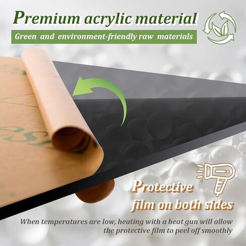 Lesnlok Black Transparent Acrylic Sheet 1/4 inch Thick 6mm 1 Pieces 8 x 12 Cast Plexiglass Sheet for Sign,Craft,Painting,Laser Cutting (1, 8 x 12 x 1/4) in Saudi Arabia